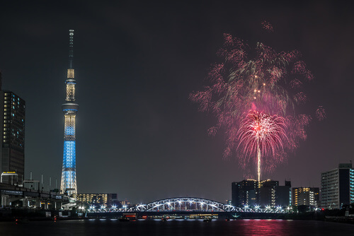 隅田川の花火大会の写真